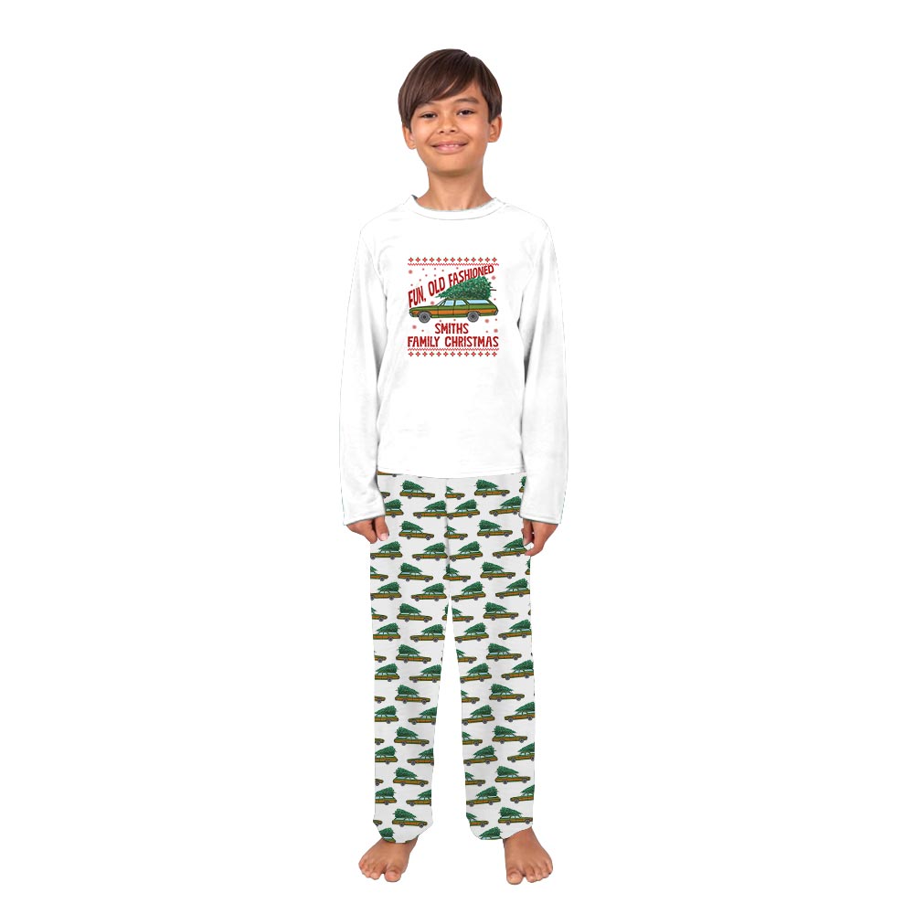 Custom Fun Old Fashioned Family Christmas Matching Dog And Owner Holiday Pajamas
