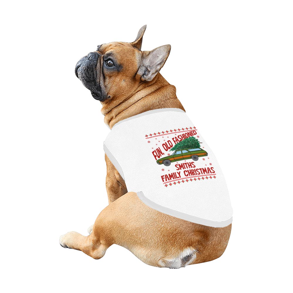 Custom Fun Old Fashioned Family Christmas Matching Dog And Owner Holiday Pajamas