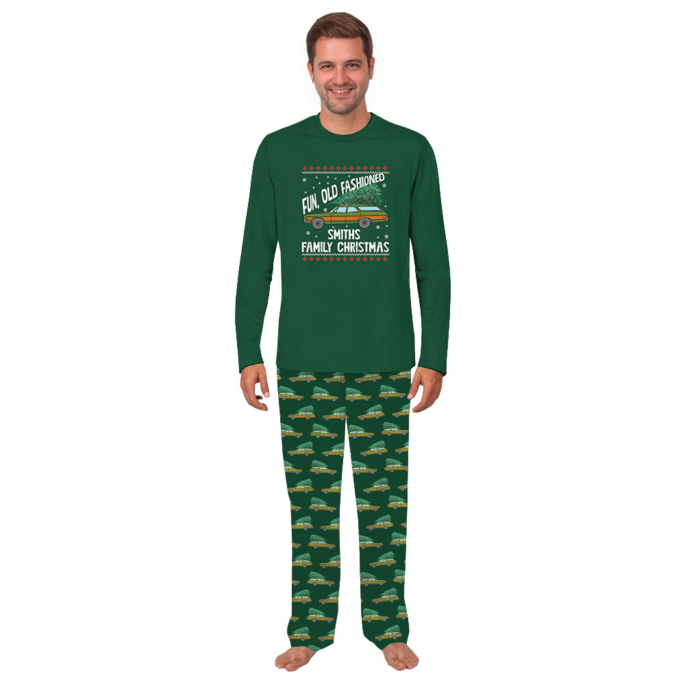 Fun Old Fashioned Family Christmas Matching Pajamas With Name Fun Old Fashioned Family Christmas Matching Pajamas With Name