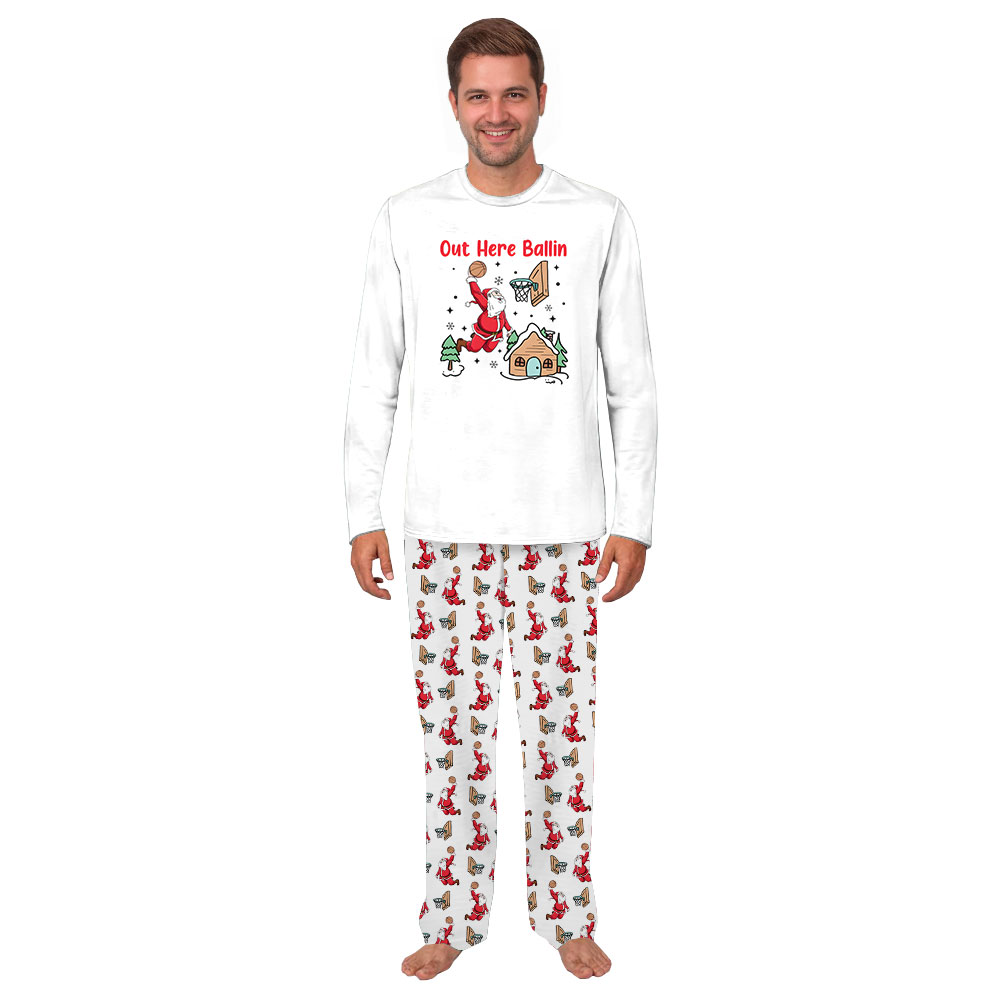 Out Here Ballin Santa Playing Basketball Pajamas Out Here Ballin Santa Playing Basketball Pajamas