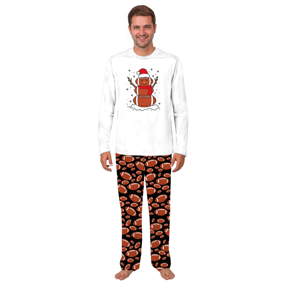 Fun Football Snowman Christmas PJs For Family Fun Football Snowman Christmas PJs For Family