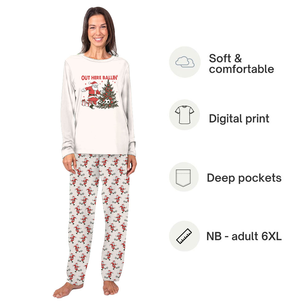 Festive Out Here Ballin' Santa Soccer Player Christmas PJs Festive Out Here Ballin' Santa Soccer Player Christmas PJs