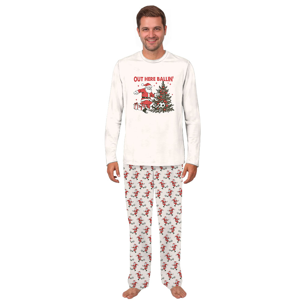 Festive Out Here Ballin' Santa Soccer Player Christmas PJs Festive Out Here Ballin' Santa Soccer Player Christmas PJs