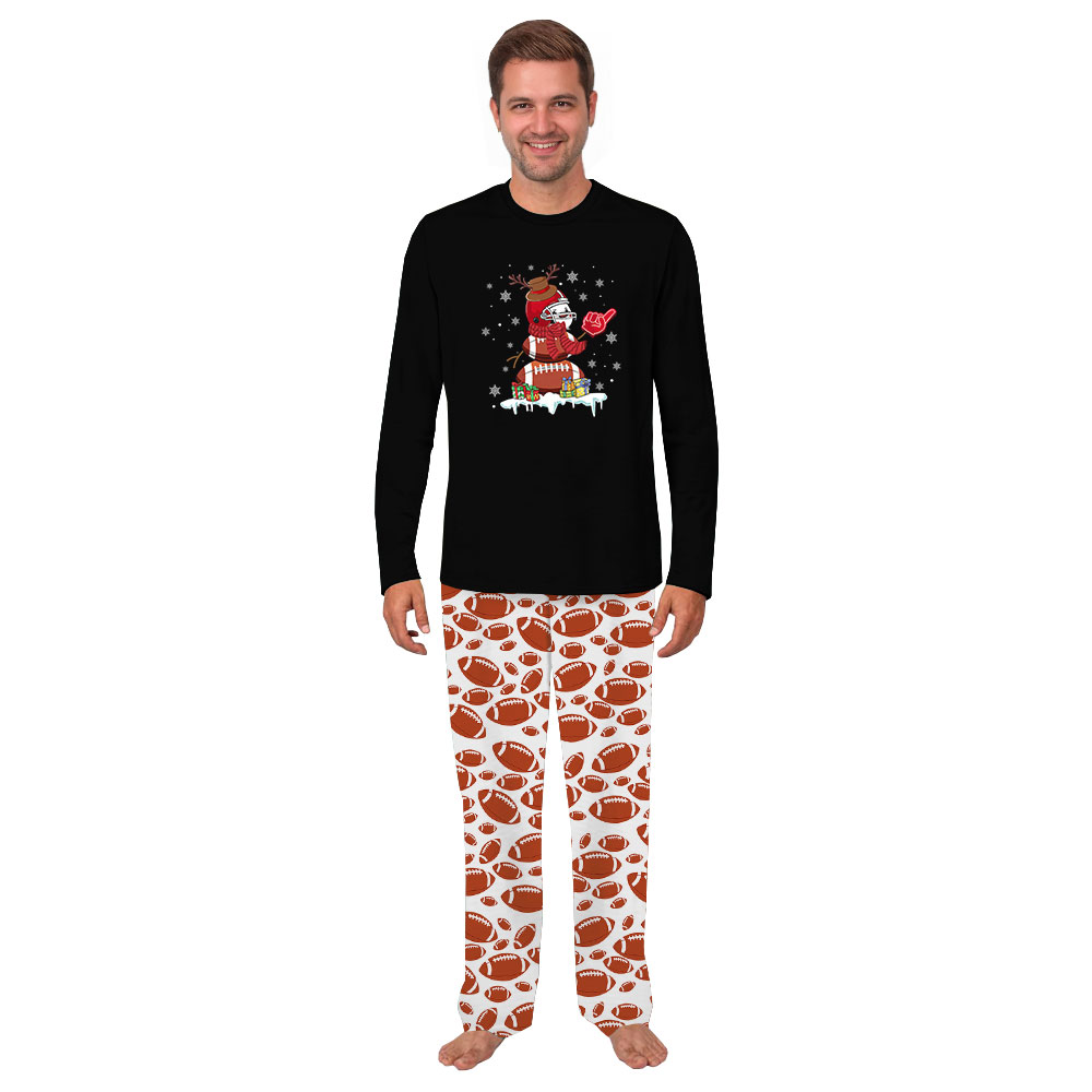 Festive Football Snowman Pajama Sets For Christmas Festive Football Snowman Pajama Sets For Christmas