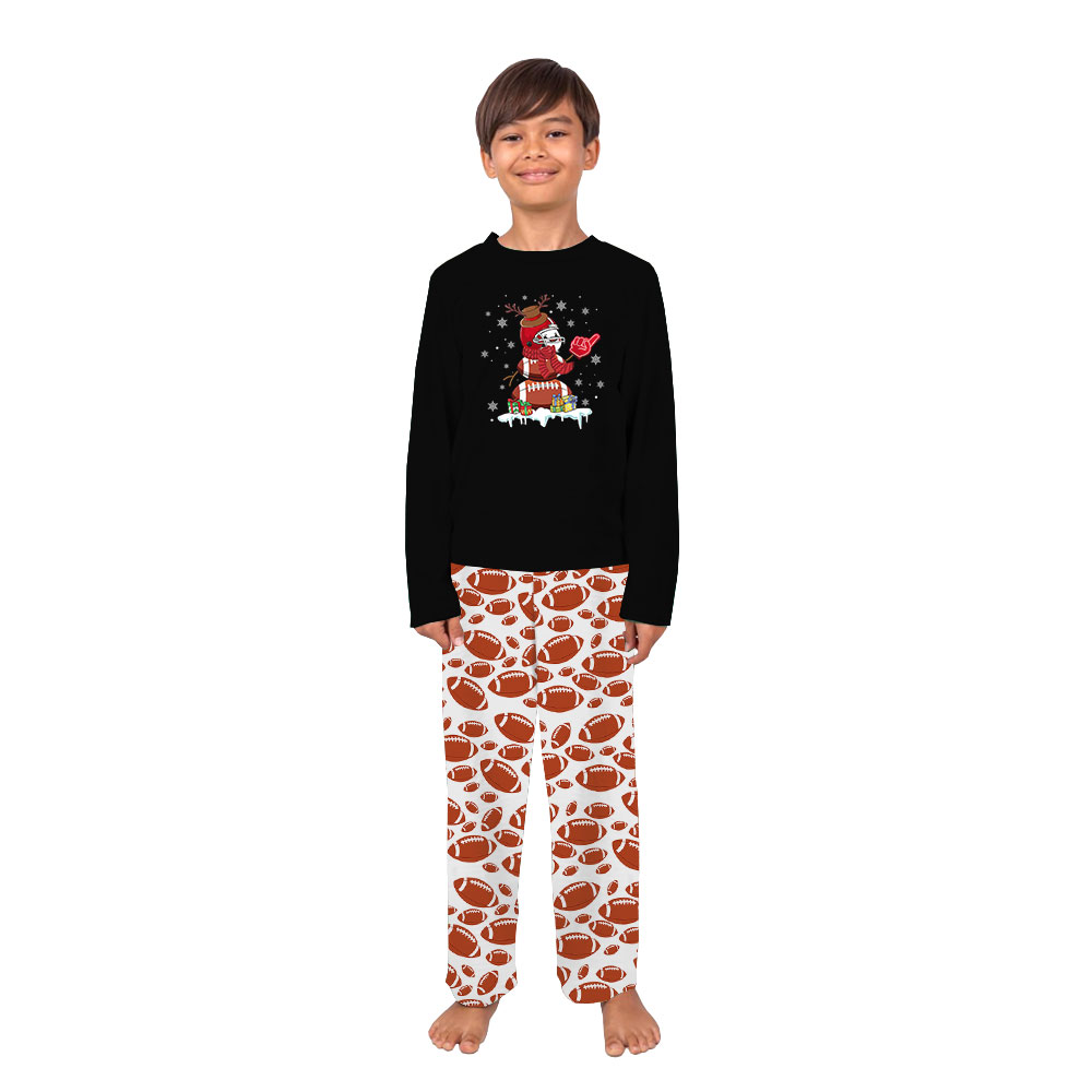 Festive Football Snowman Pajama Sets For Christmas Festive Football Snowman Pajama Sets For Christmas