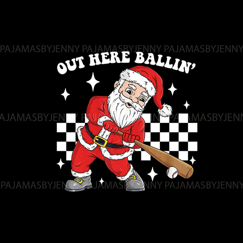 Funny Santa Playing Baseball Pajamas Matching Family Funny Santa Playing Baseball Pajamas Matching Family