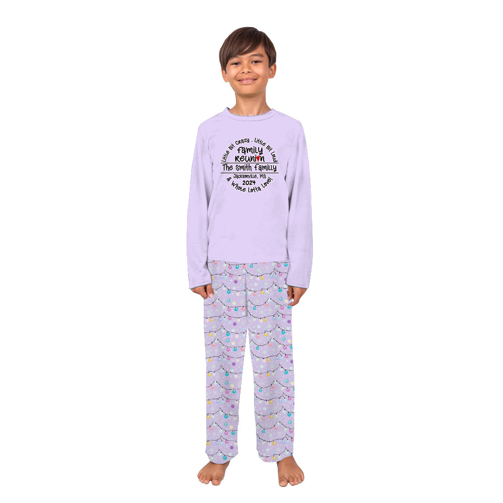 Unique Light Purple Christmas Pajamas Family With Name 2024
