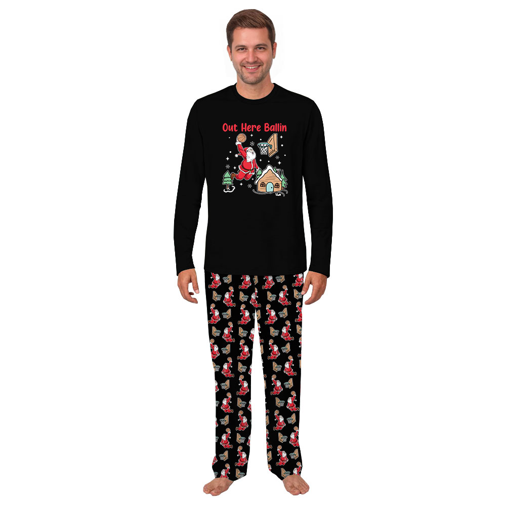 Festive Out Here Ballin Santa Basketball Player Pajama Sets Festive Out Here Ballin Santa Basketball Player Pajama Sets