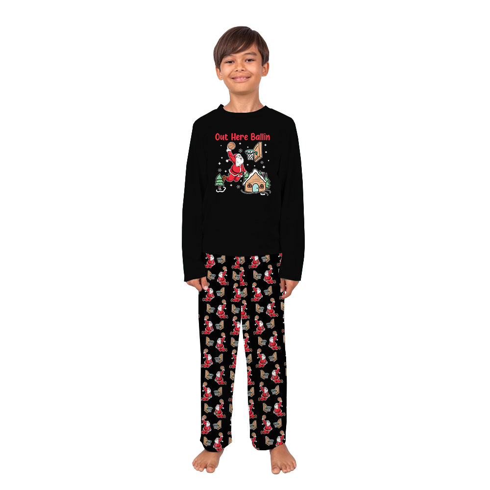 Festive Out Here Ballin Santa Basketball Player Pajama Sets Festive Out Here Ballin Santa Basketball Player Pajama Sets
