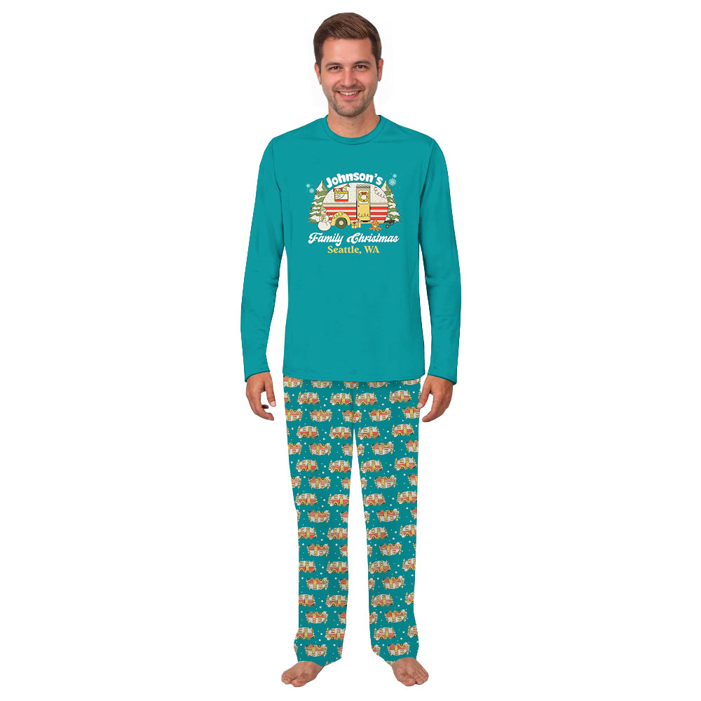 Personalized Family Camping Christmas Pajamas Tops And Pants