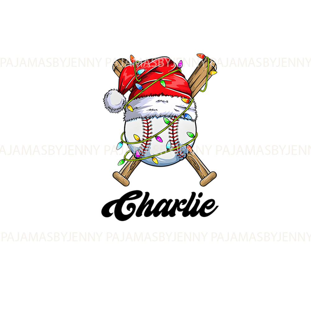 Personalized Name Family Baseball Christmas Pajama Sets