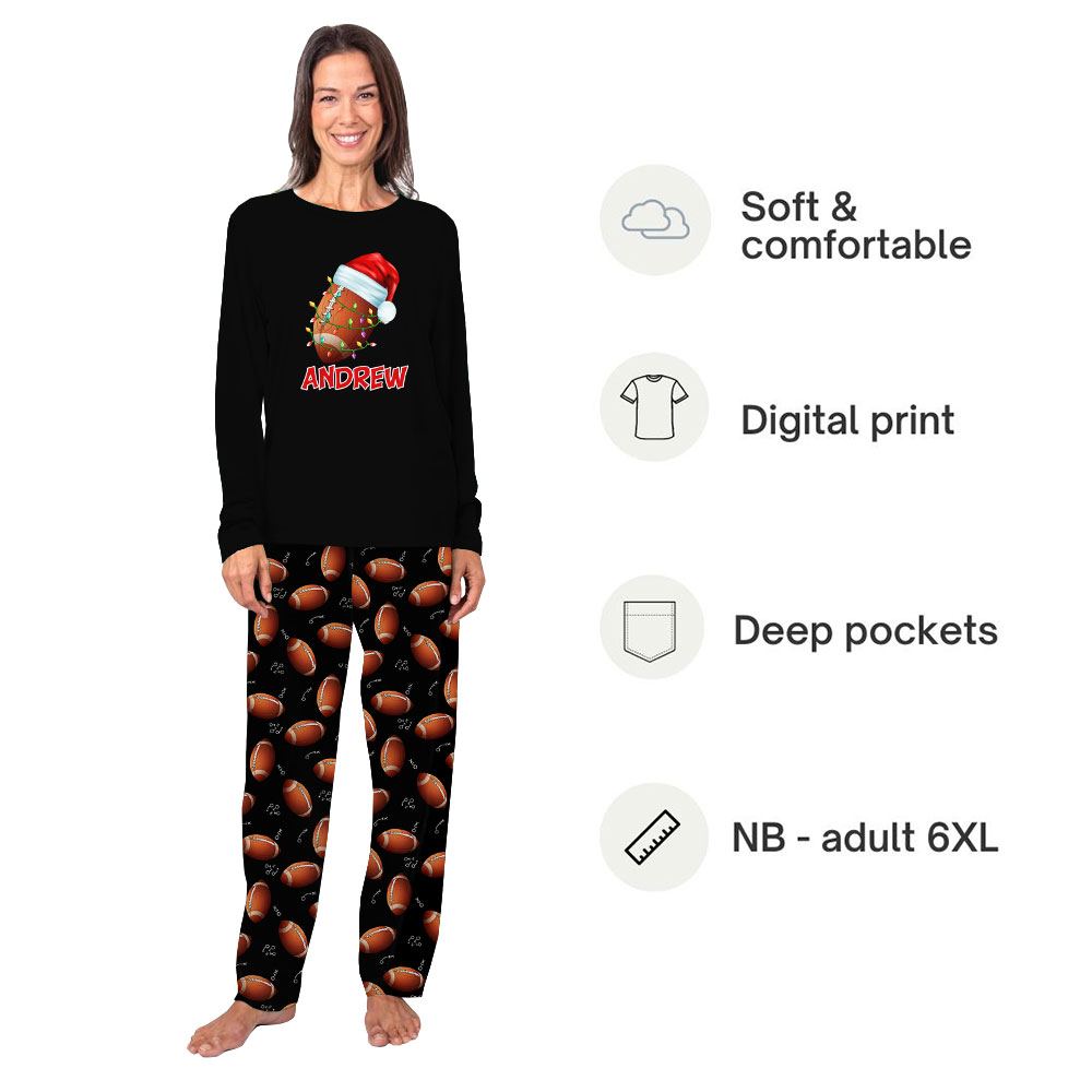 Customized Football Pajamas For Adults And Kids With Name Customized Football Pajamas For Adults And Kids With Name