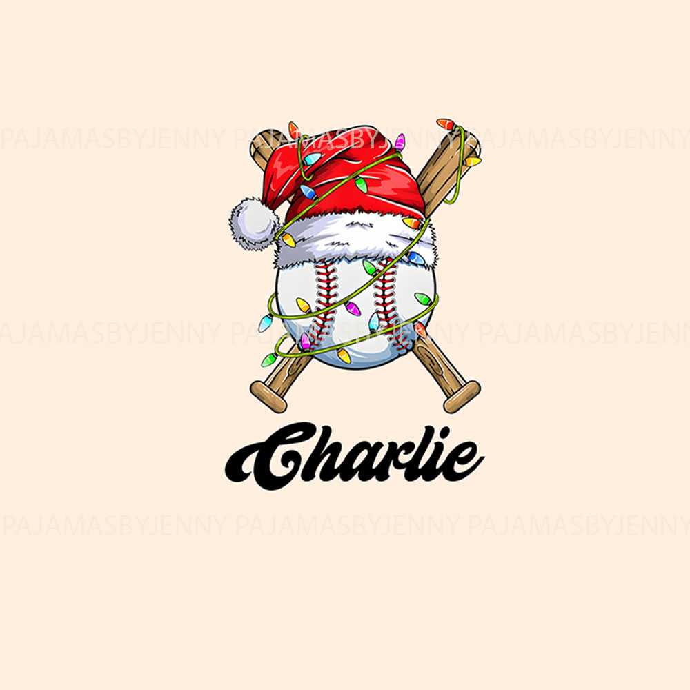 Customized Christmas Baseball Family Pajamas With Name Customized Christmas Baseball Family Pajamas With Name