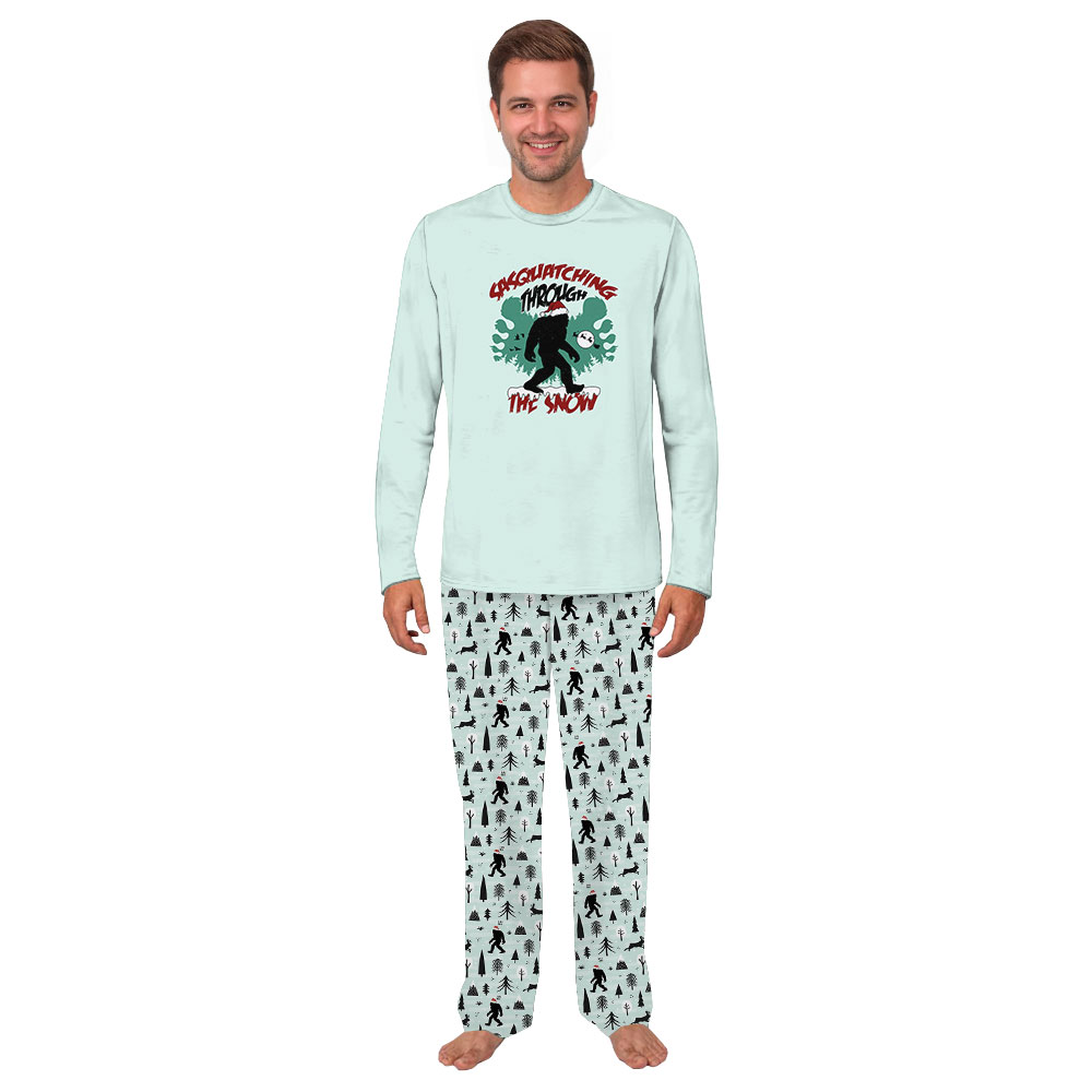 Festive Christmas Bigfoot Pajamas For Men And Women Festive Christmas Bigfoot Pajamas For Men And Women