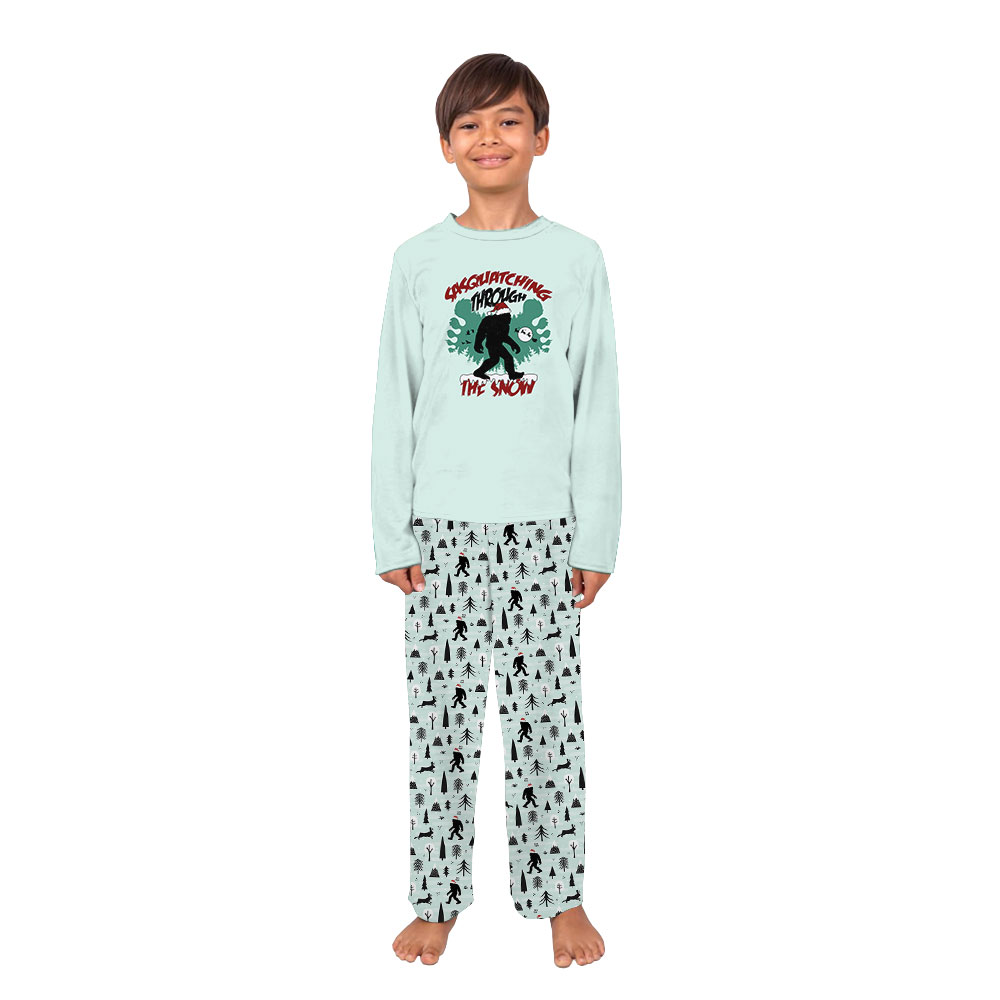 Festive Christmas Bigfoot Pajamas For Men And Women Festive Christmas Bigfoot Pajamas For Men And Women