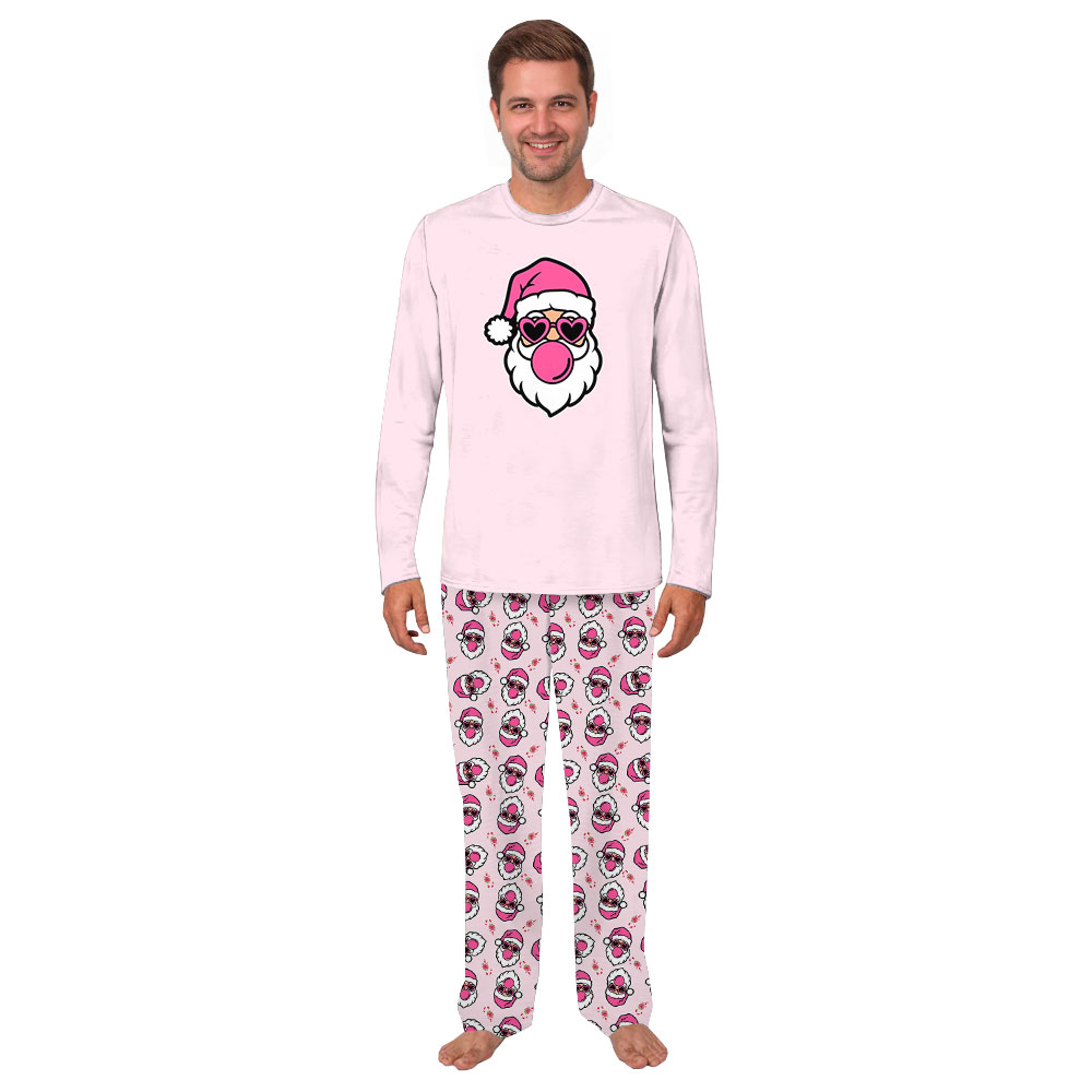 Retro Santa Christmas Blowing Bubble Pajamas For Adults and Kids Retro Santa Christmas Blowing Bubble Pajamas For Adults and Kids