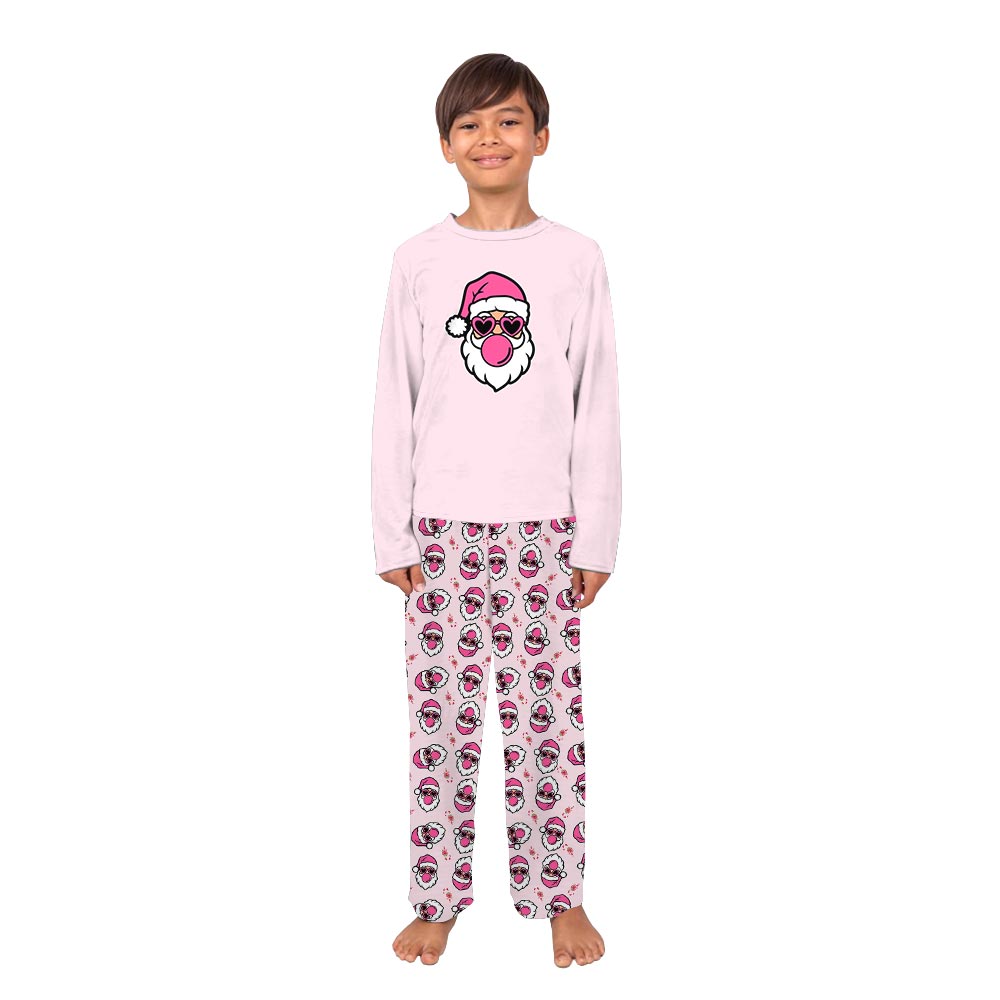 Retro Santa Christmas Blowing Bubble Pajamas For Adults and Kids Retro Santa Christmas Blowing Bubble Pajamas For Adults and Kids