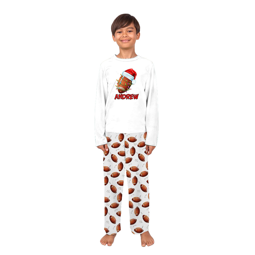 Custom Name Football Theme Christmas PJs For Men Women Custom Name Football Theme Christmas PJs For Men Women