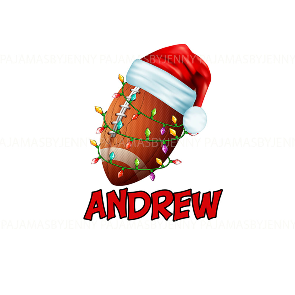 Custom Name Football Theme Christmas PJs For Men Women Custom Name Football Theme Christmas PJs For Men Women