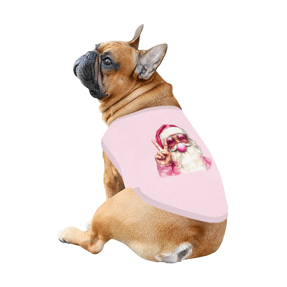 Retro Santa Christmas Blowing Bubble Christmas Pajamas Sets Pink