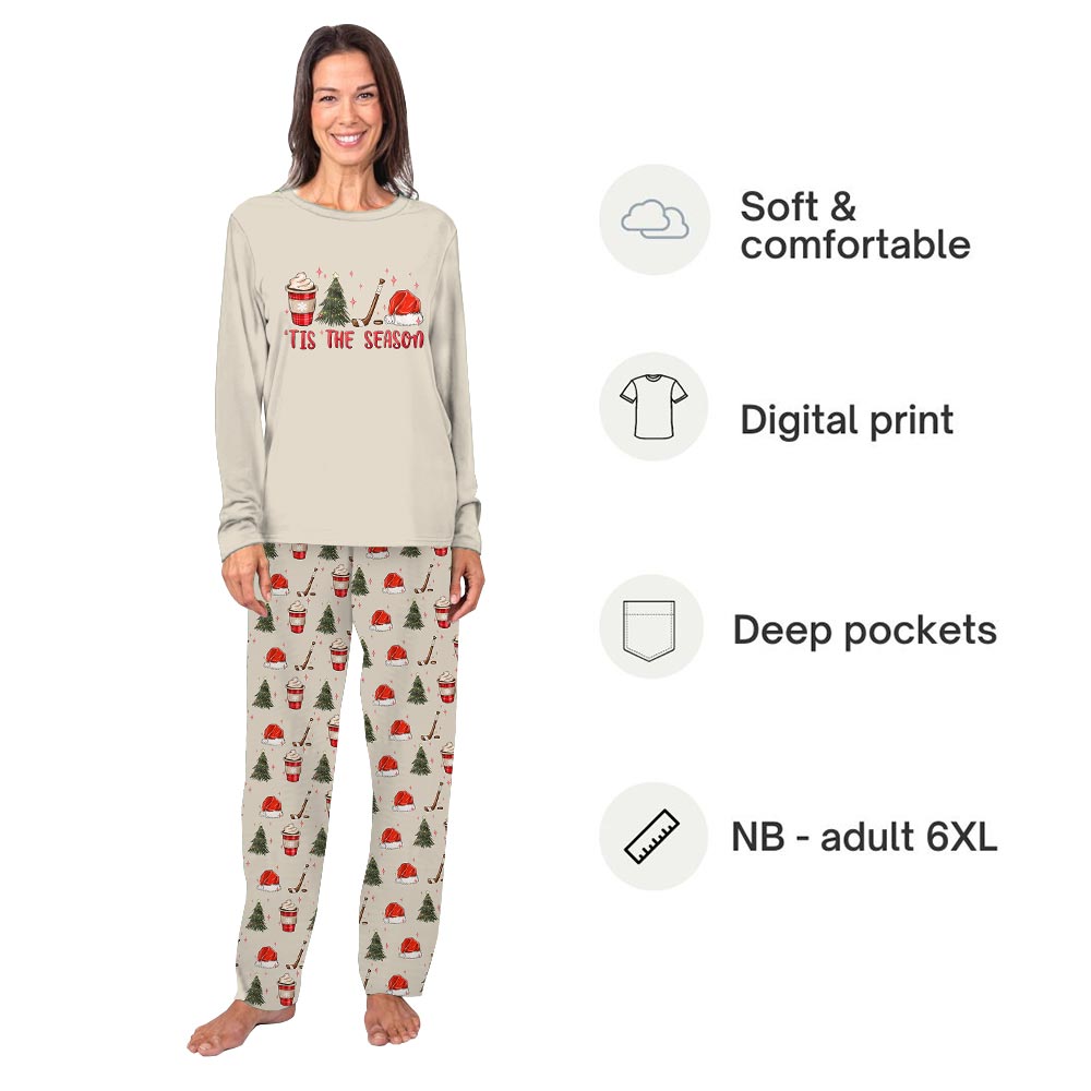 Tis The Season Hockey Christmas Family Holiday Pajamas Tis The Season Hockey Christmas Family Holiday Pajamas