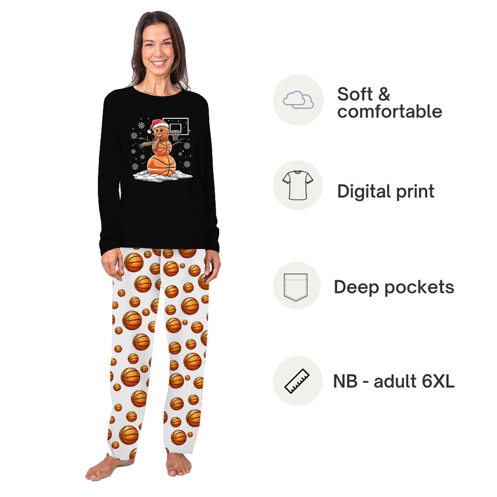 Unique Basketball Snowman Christmas Pajamas Sets Unique Basketball Snowman Christmas Pajamas Sets