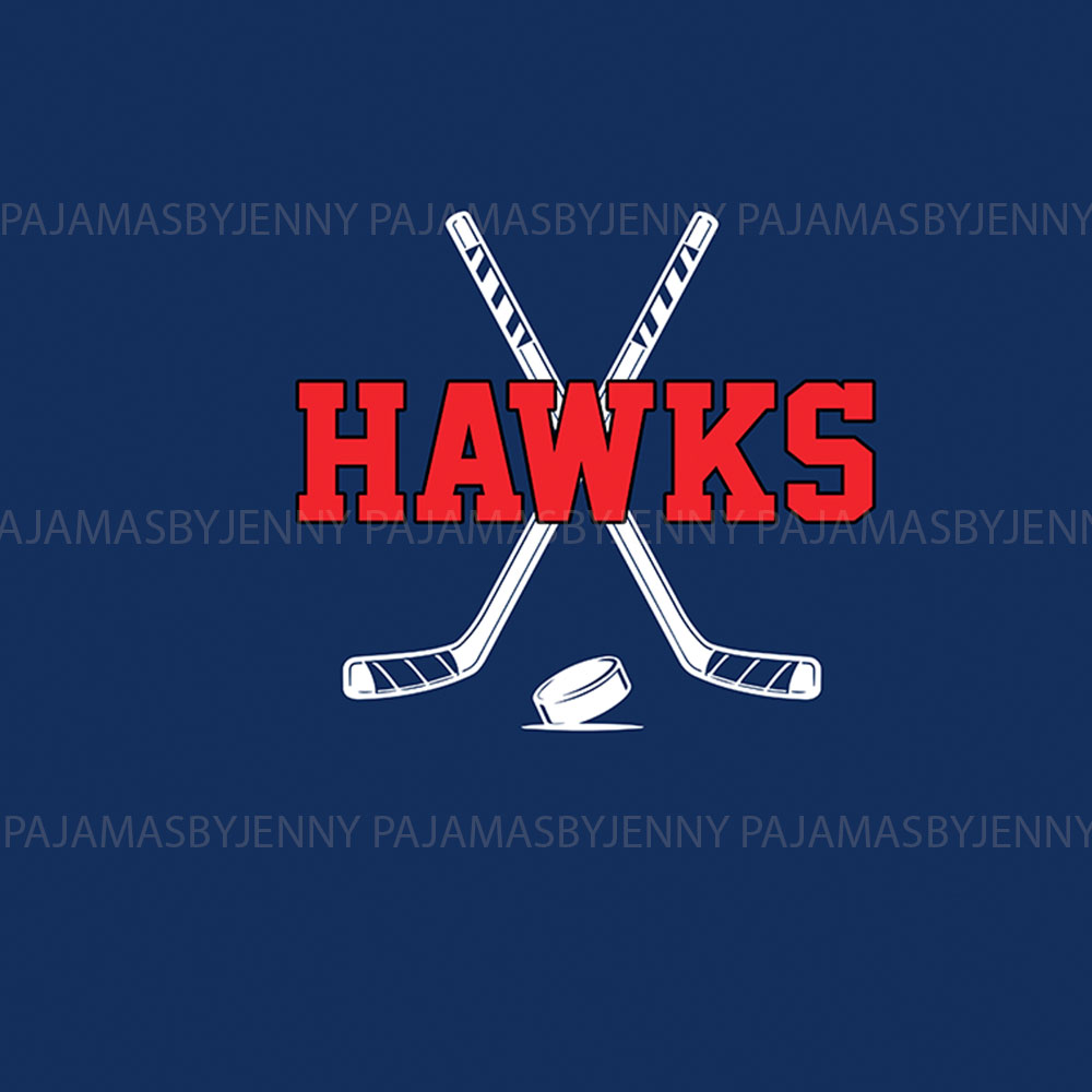 Personalized Name Hockey Themed Family Pajamas Navy Personalized Name Hockey Themed Family Pajamas Navy