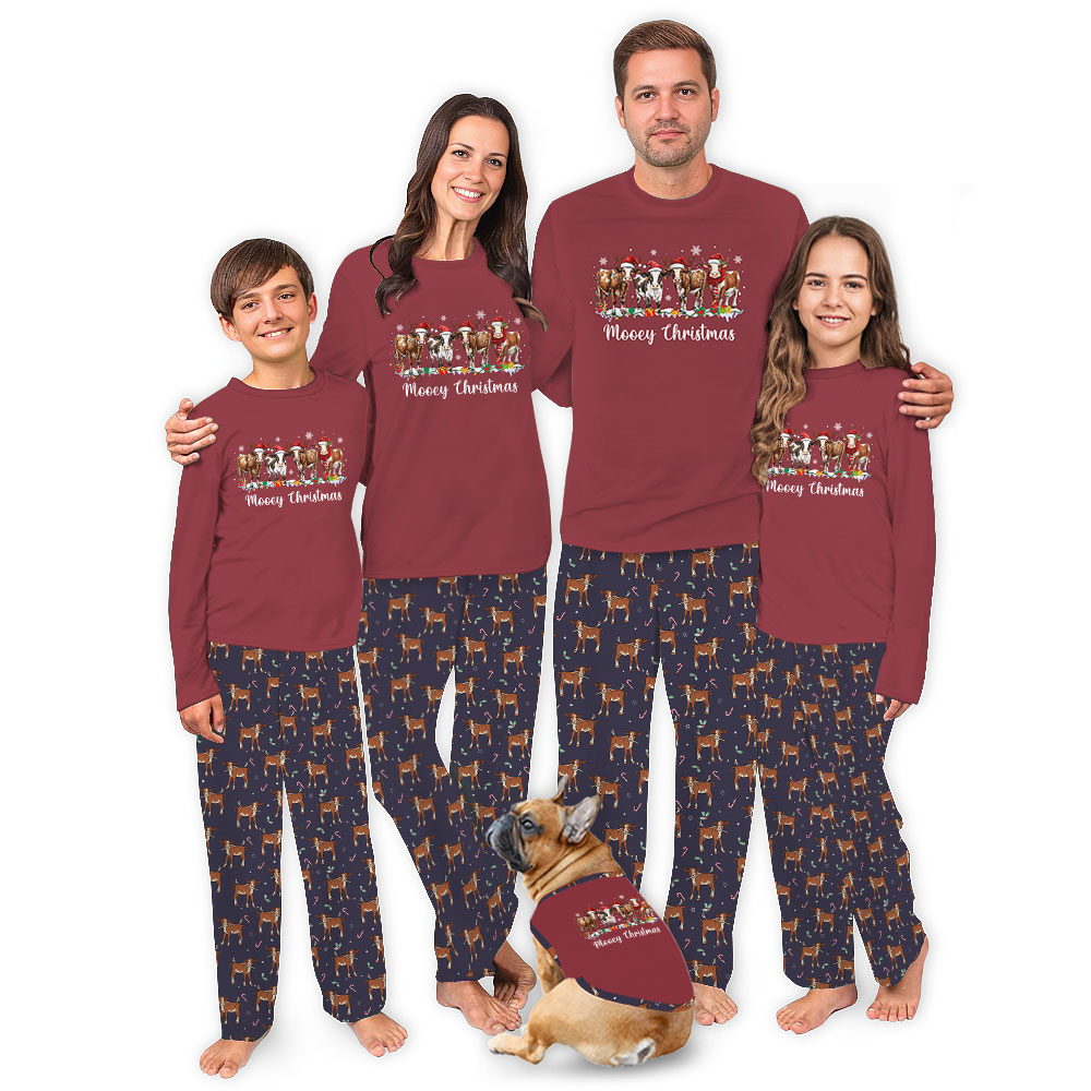 Cow Lover Matching Family Pajamas For Christmas