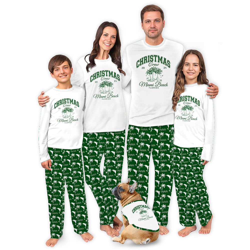 Personalized Location Florida Tropical Palm Tree Christmas Pjs For Family Personalized Location Florida Tropical Palm Tree Christmas Pjs For Family