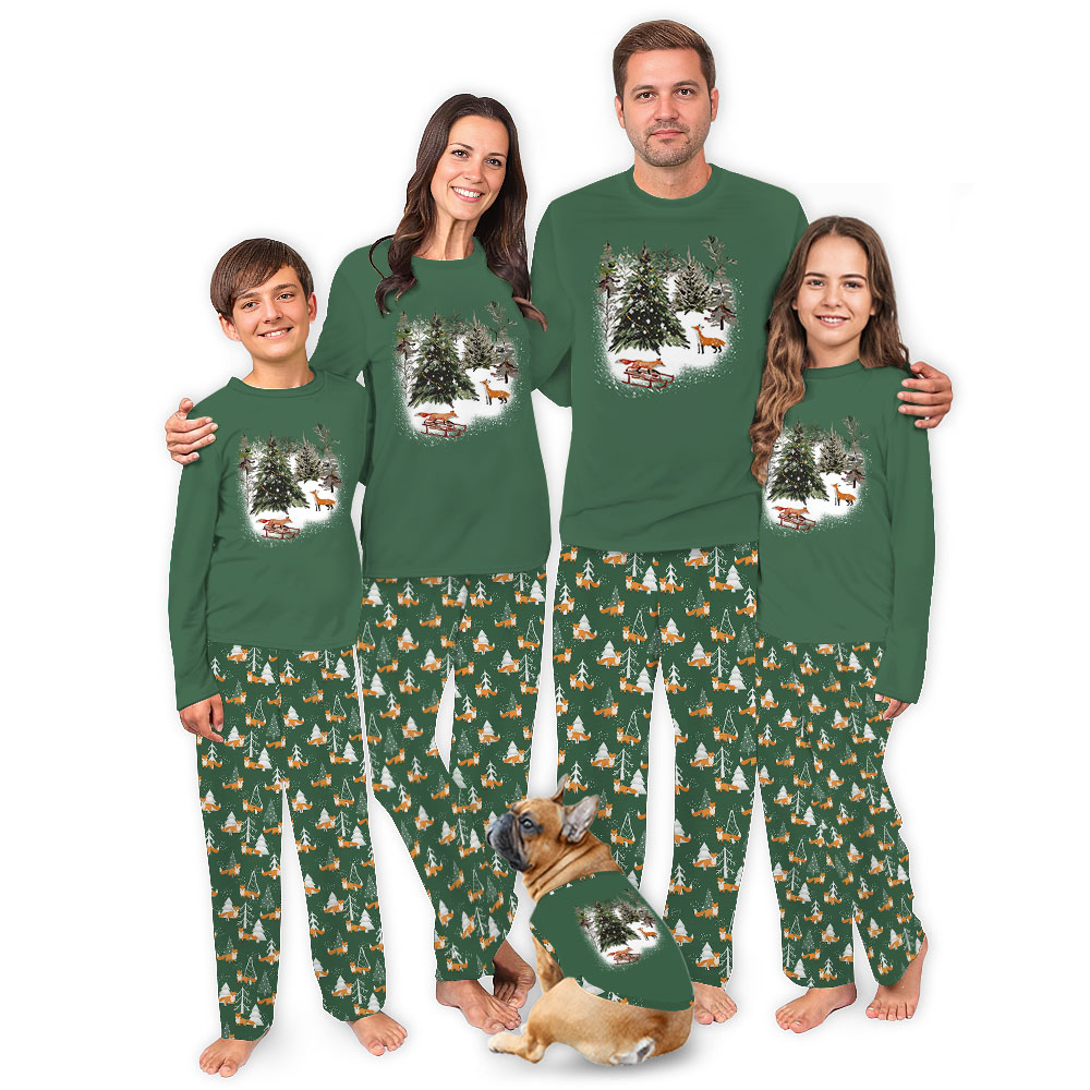 Fox Christmas Matching Dog And Owner Holiday Pajamas Fox Christmas Matching Dog And Owner Holiday Pajamas
