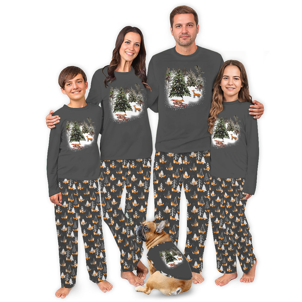 Fox Christmas Pajamas For Adults and Kids Fox Christmas Pajamas For Adults and Kids