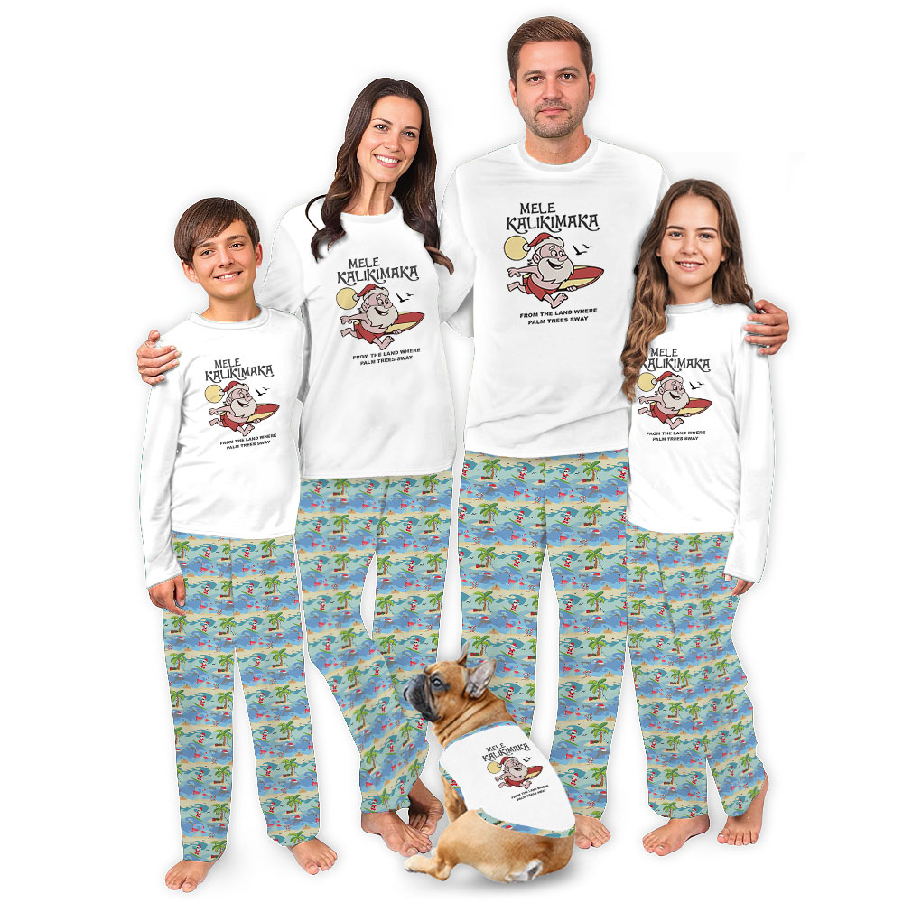 Unique Santa Beach Pajamas With Palm Tree On Them Unique Santa Beach Pajamas With Palm Tree On Them