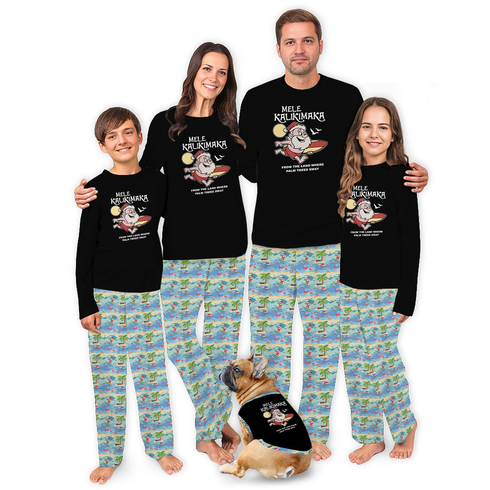Funny Tropical Santa Pajama Sets Matching Family Funny Tropical Santa Pajama Sets Matching Family
