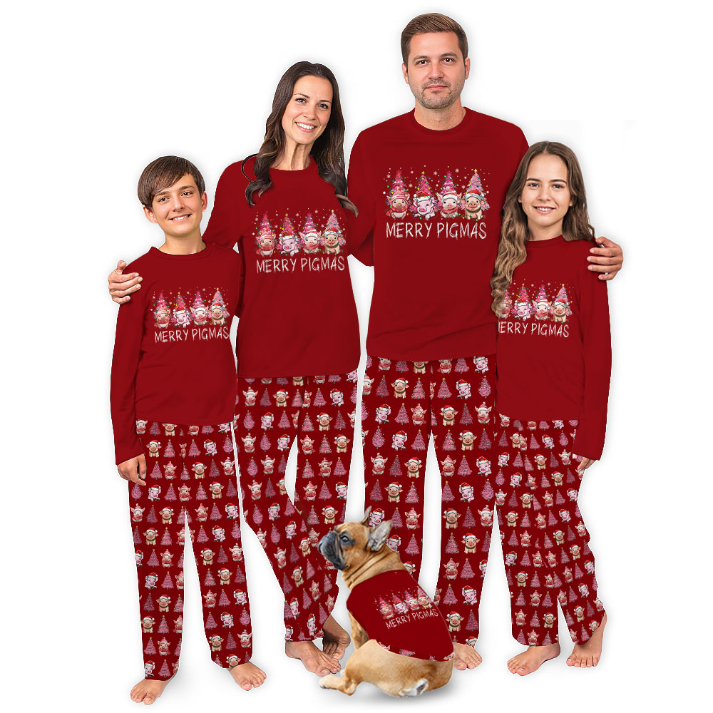 Merry Pigmas Matching Dog And Owner Holiday Pajamas Merry Pigmas Matching Dog And Owner Holiday Pajamas