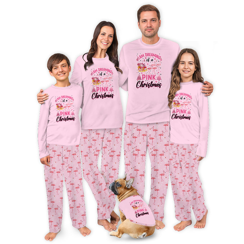 Dreaming Of A Pink Christmas Flamingo Pajamas For Adults and Kids Dreaming Of A Pink Christmas Flamingo Pajamas For Adults and Kids