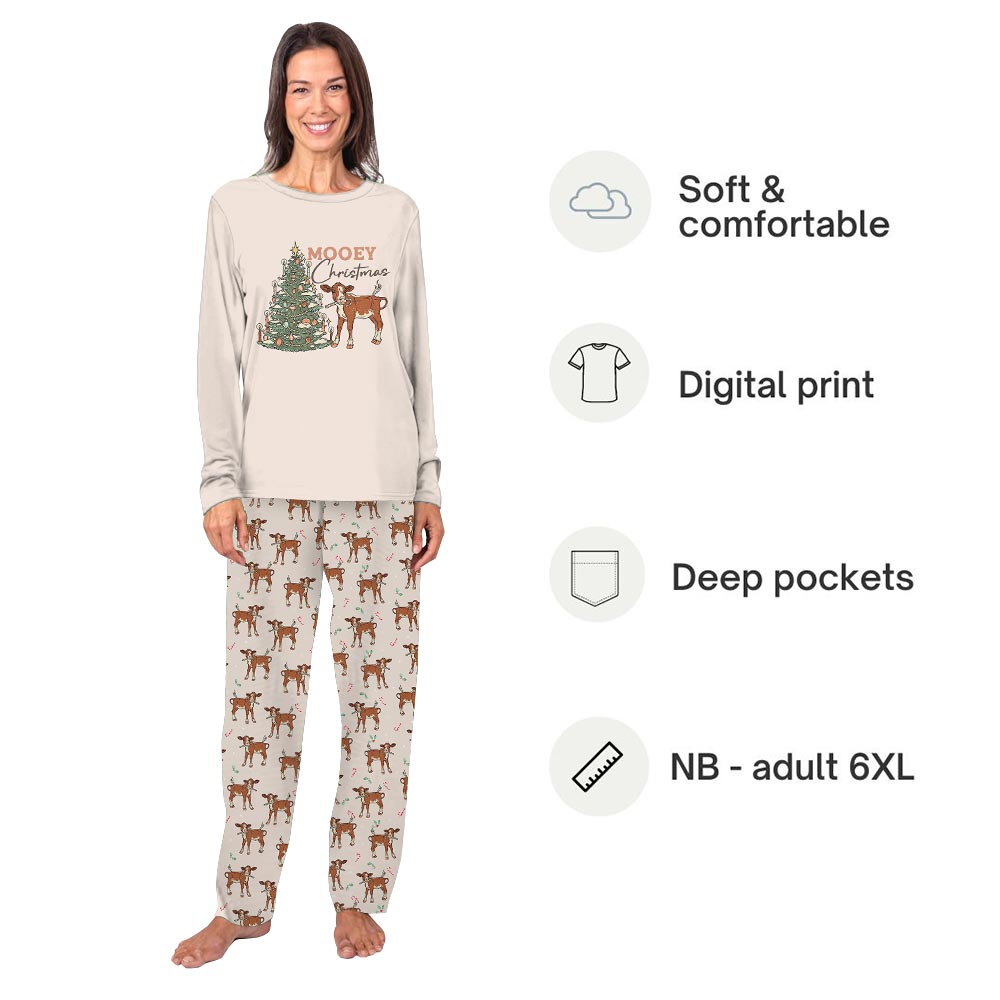Mooey Christmas Family Matching Pajamas With Dog Mooey Christmas Family Matching Pajamas With Dog