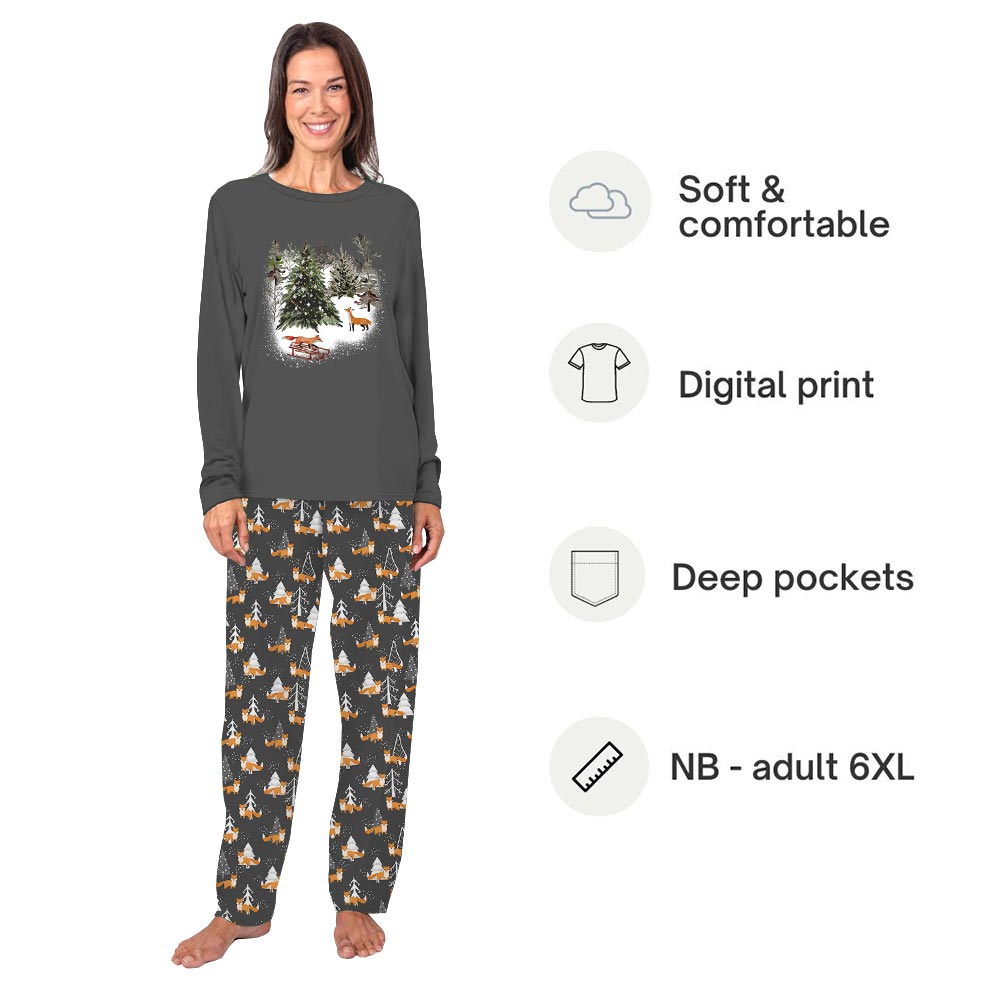 Fox Christmas Pajamas For Adults and Kids Fox Christmas Pajamas For Adults and Kids