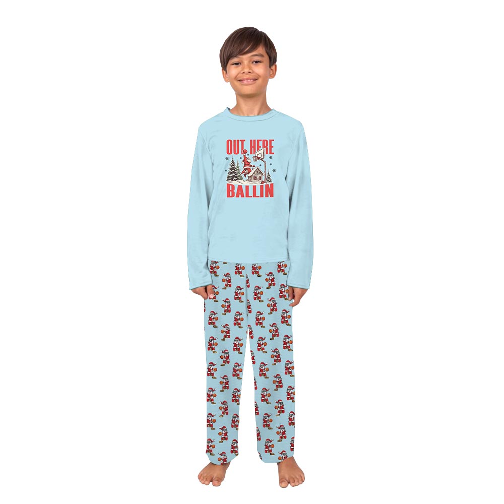 Out Here Ballin Basketball Christmas Pajamas Tops And Pants Out Here Ballin Basketball Christmas Pajamas Tops And Pants