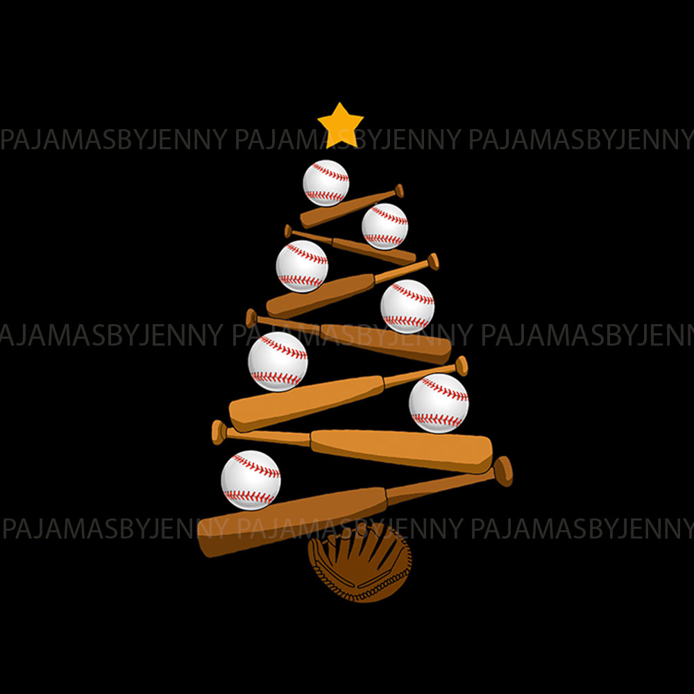 Personalized Name Christmas Baseball Tree Pajamas For Family Personalized Name Christmas Baseball Tree Pajamas For Family