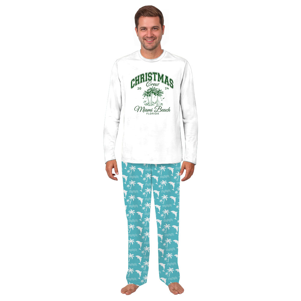 Customizable Family Crew 2024 Florida Christmas Pajamas With Tropical Theme