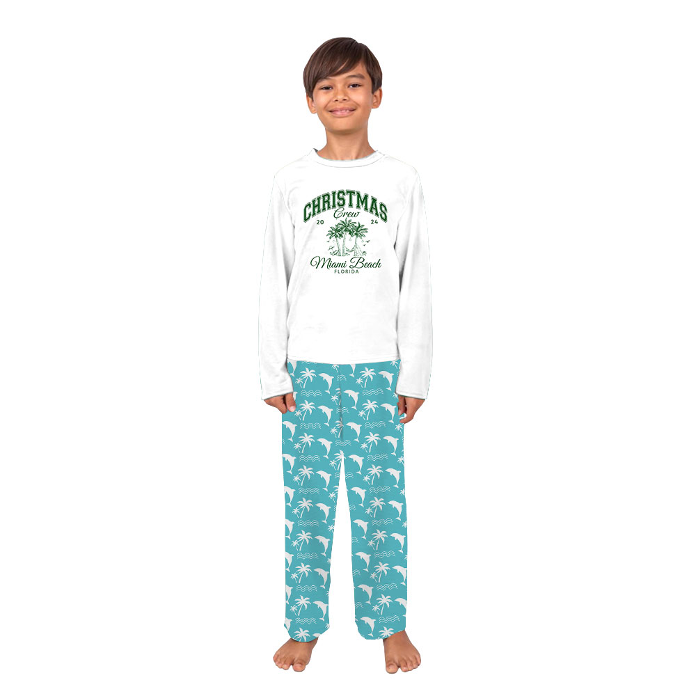 Customizable Family Crew 2024 Florida Christmas Pajamas With Tropical Theme
