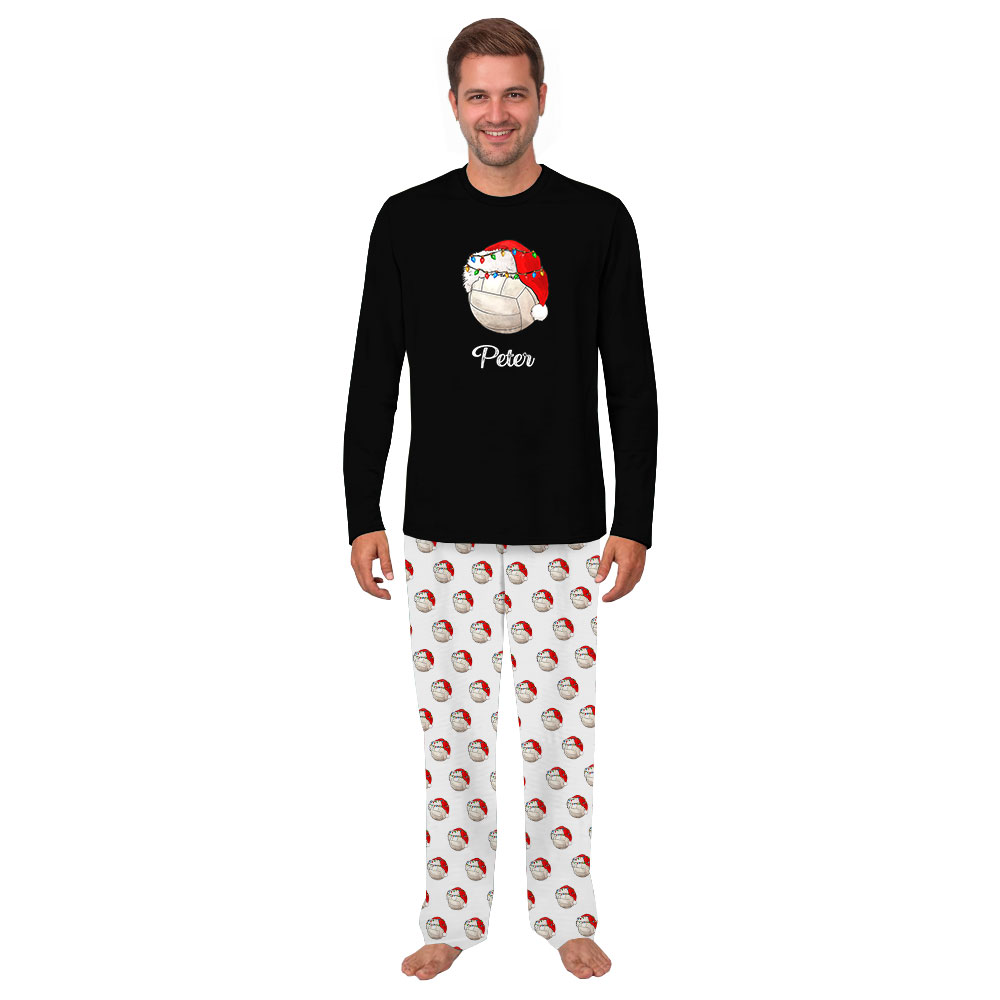 Volleyball Custom Family Name Matching Family Pajamas For Christmas