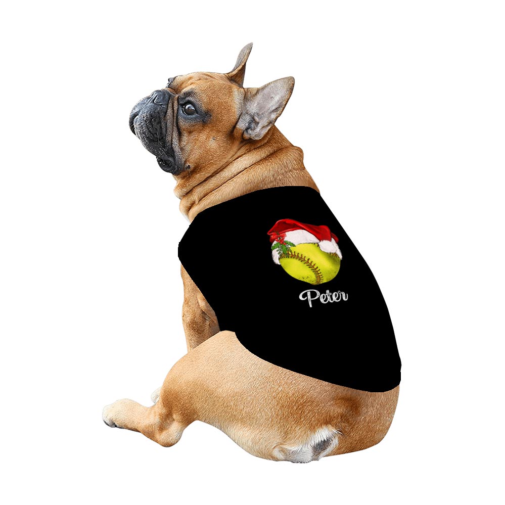 Personalized Name Softball Dog And Owner Matching Christmas Pajamas Personalized Name Softball Dog And Owner Matching Christmas Pajamas