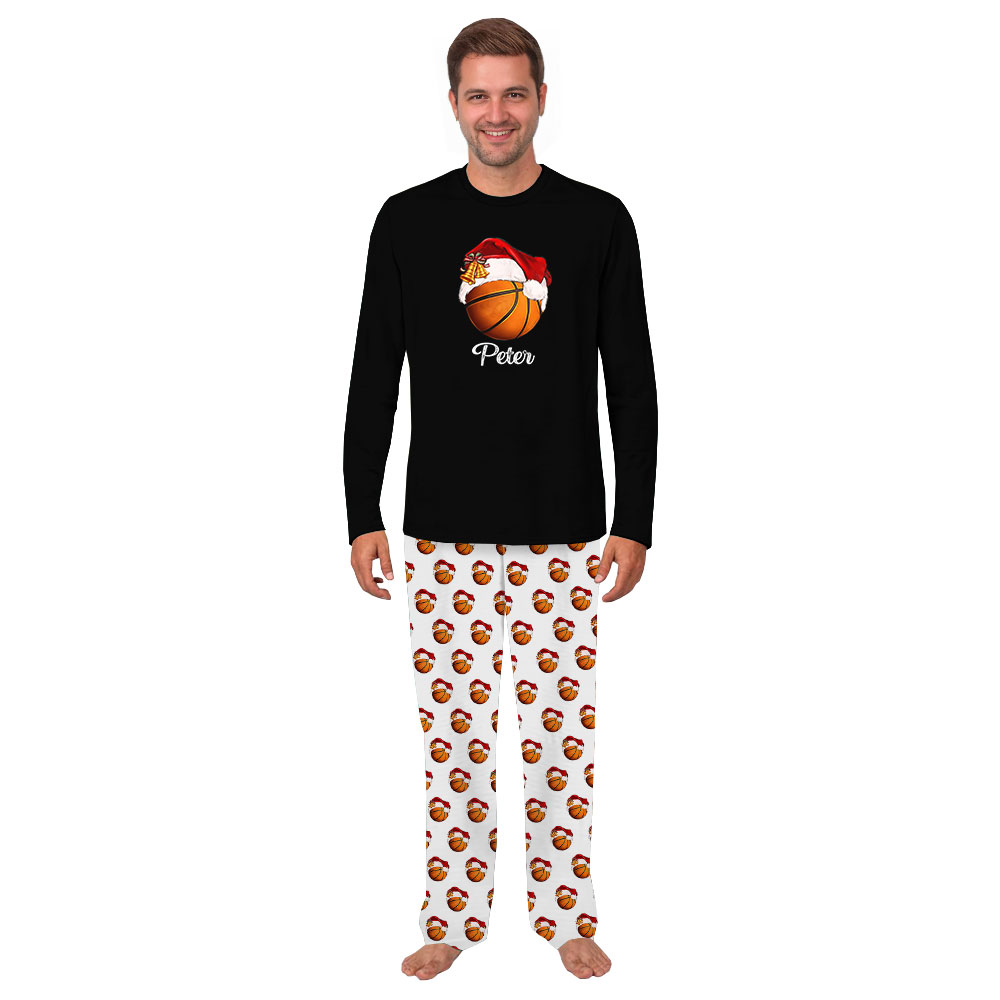 Basketball Custom Name Family Holiday Pajamas Basketball Custom Name Family Holiday Pajamas