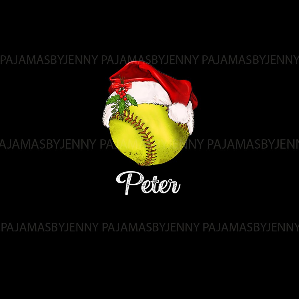 Personalized Name Softball Dog And Owner Matching Christmas Pajamas Personalized Name Softball Dog And Owner Matching Christmas Pajamas