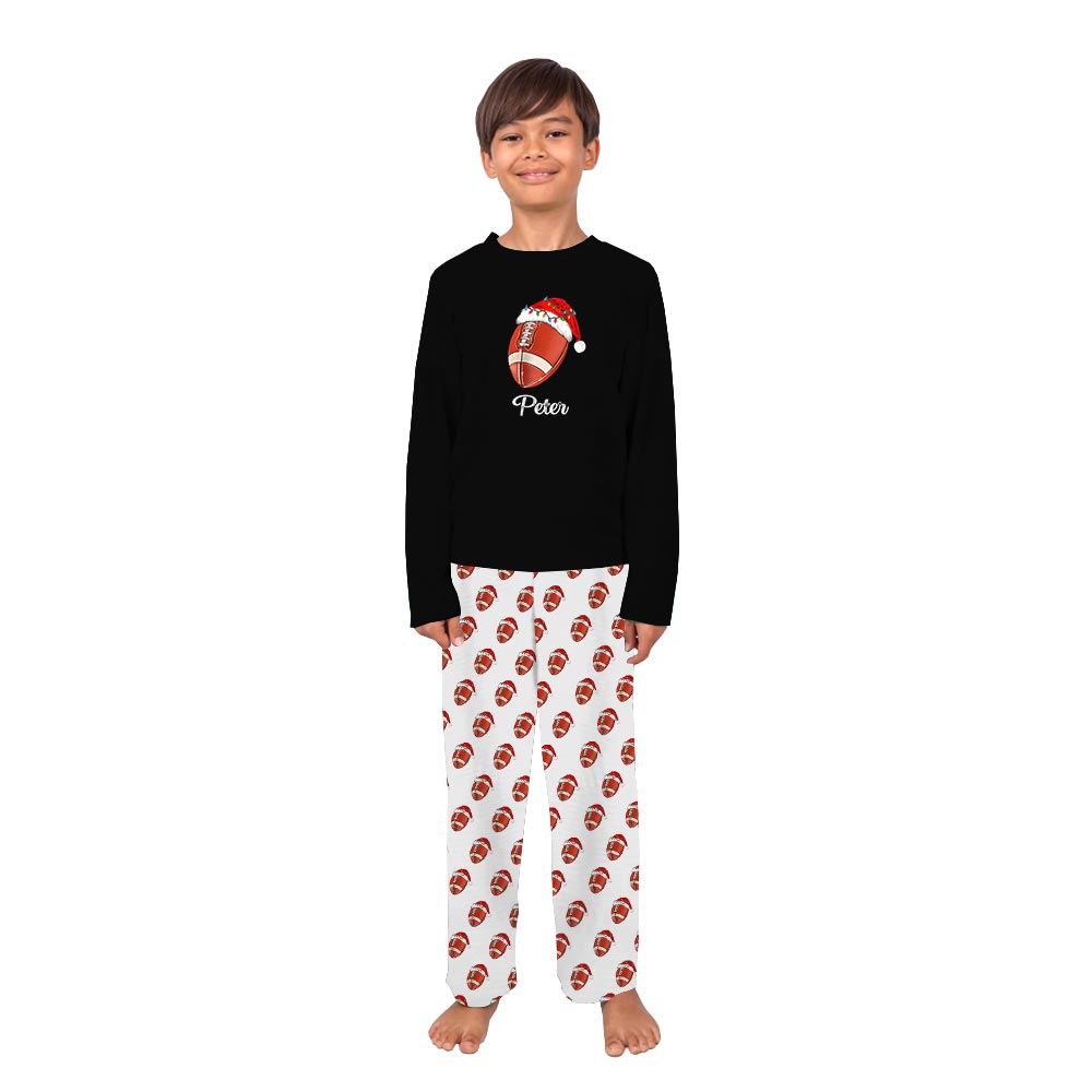 Personalized Name America Football Christmas Pajamas Tops And Pants Personalized Name America Football Christmas Pajamas Tops And Pants