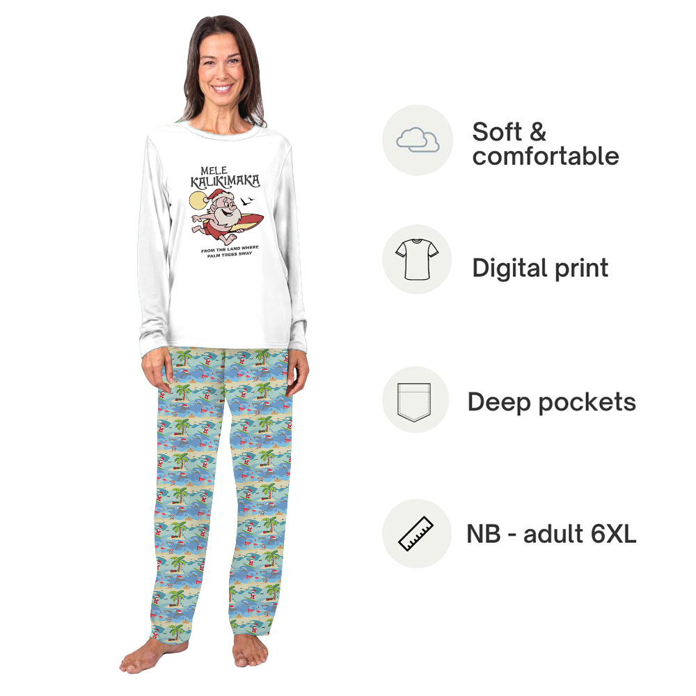 Unique Santa Beach Pajamas With Palm Tree On Them Unique Santa Beach Pajamas With Palm Tree On Them