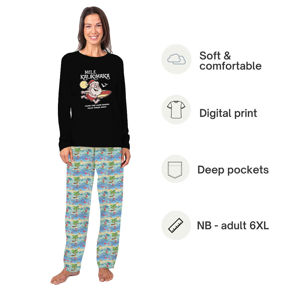 Funny Tropical Santa Pajama Sets Matching Family Funny Tropical Santa Pajama Sets Matching Family