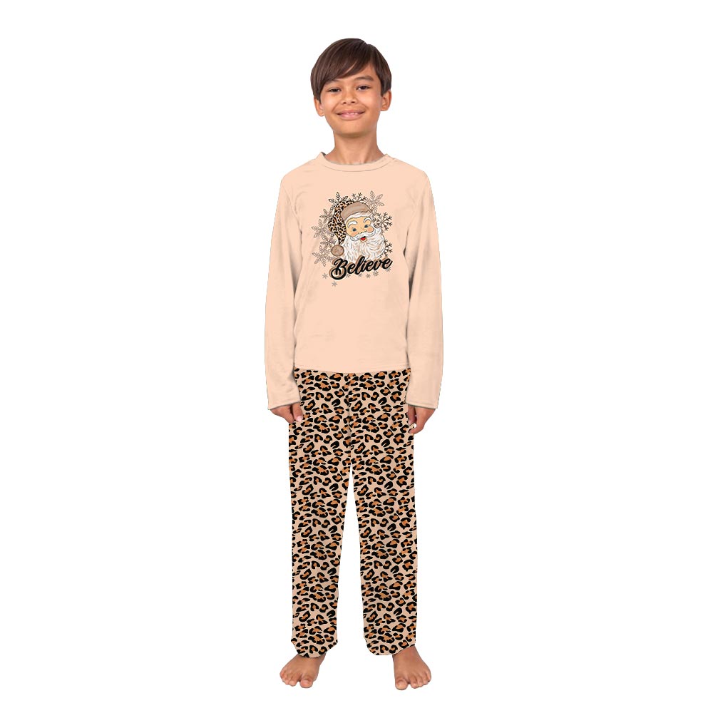 Leopard Santa Pajamas For Adults and Kids Leopard Santa Pajamas For Adults and Kids