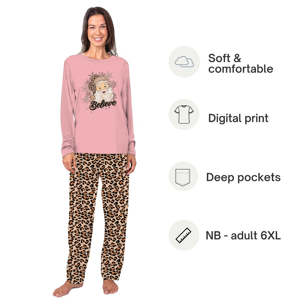 Leopard Santa Christmas Matching Dog And Owner Holiday Pajamas Leopard Santa Christmas Matching Dog And Owner Holiday Pajamas